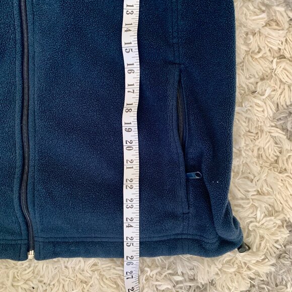 Columbia Fleece Full Zip Sweater Men's Large Navy Blue Outdoor Hiking Camping - Picture 5 of 5